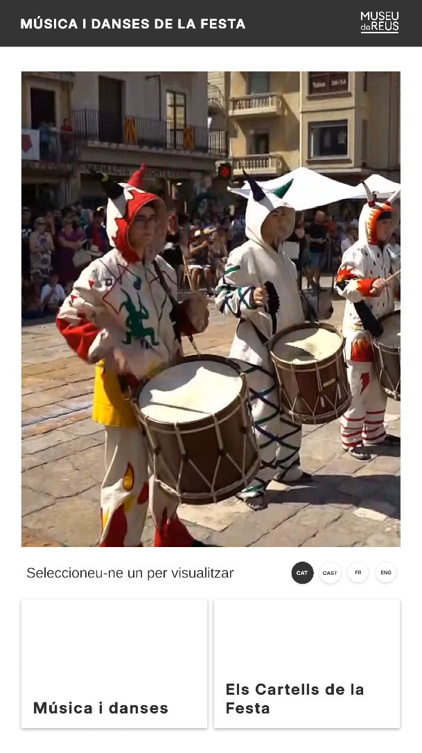 Danzas de Reus category selection screen